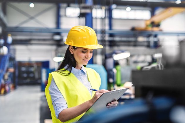 Woman checks storage